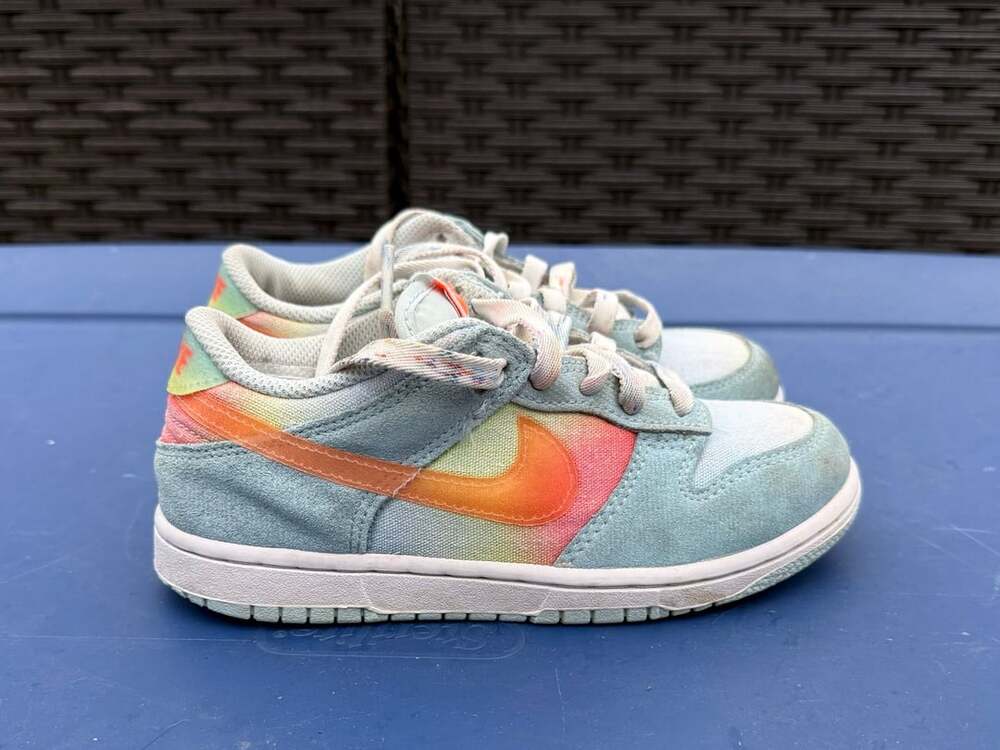 Nike Dunk Low Size 1Y Blue Heat Map Playground Pack Kids Sneakers